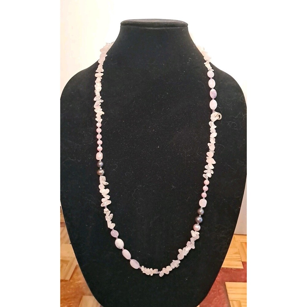 NWT Peyote Bird Free Spirit Gemstones Pearls Chips Bead Mix Long Necklace 34"